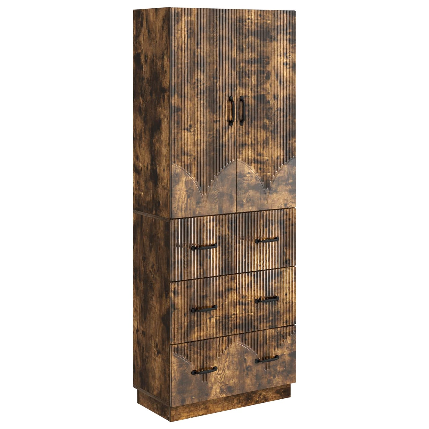 Cabinet Set 2 pcs 66 x 34.5 x 87 cm Engineered Wood Smoked Oak