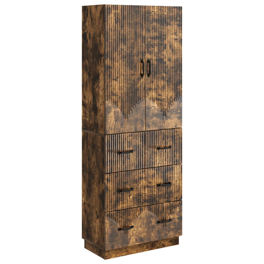 Cabinet Set 2 pcs Smoked Oak 66 x 34.5 x 87 cm Engineered Wood
