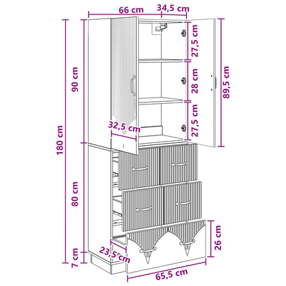 Cabinet Set 2 pcs 66 x 34.5 x 87 cm Engineered Wood Smoked Oak