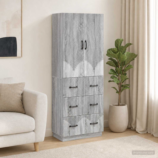 Cabinet Set 2 pcs Grey Sonoma 66 x 34.5 x 87 cm Engineered Wood