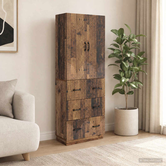 Cabinet Set 2 pcs Old Wood 66 x 34.5 x 87 cm Engineered Wood