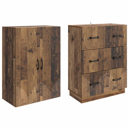 Cabinet Set 2 pcs 66 x 34.5 x 87 cm Engineered Wood Old Wood