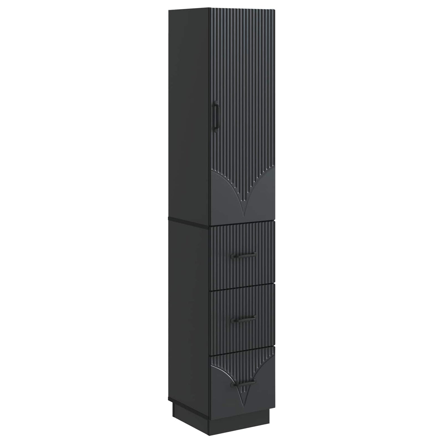 Cabinet Set 2 pcs 33 x 34.5 x 87 cm Engineered Wood Black