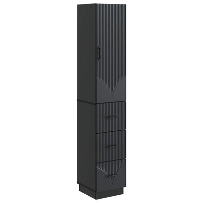 Cabinet Set 2 pcs 33 x 34.5 x 87 cm Engineered Wood Black