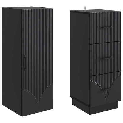 Cabinet Set 2 pcs 33 x 34.5 x 87 cm Engineered Wood Black