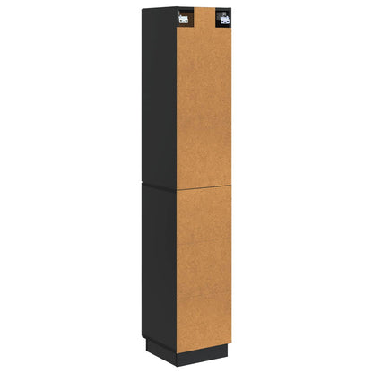 Cabinet Set 2 pcs 33 x 34.5 x 87 cm Engineered Wood Black
