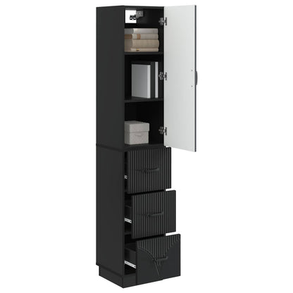 Cabinet Set 2 pcs 33 x 34.5 x 87 cm Engineered Wood Black