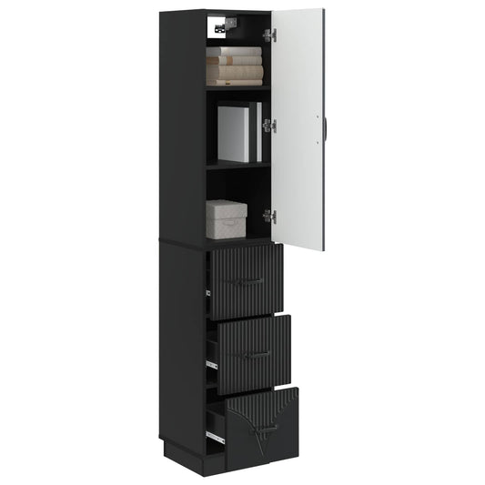 Cabinet Set 2 pcs Black 33 x 34.5 x 87 cm Engineered Wood
