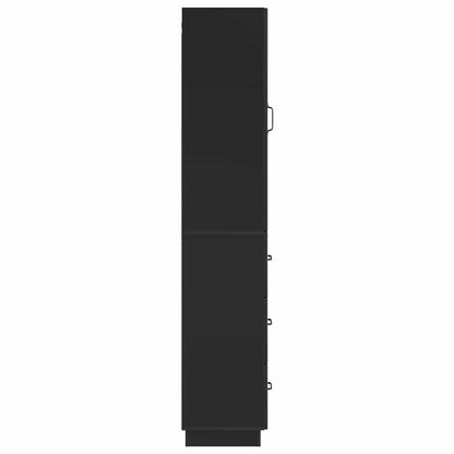 Cabinet Set 2 pcs 33 x 34.5 x 87 cm Engineered Wood Black