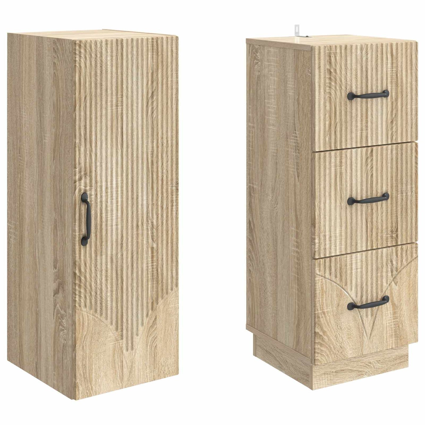 Cabinet Set 2 pcs 33 x 34.5 x 87 cm Engineered Wood Sonoma Oak