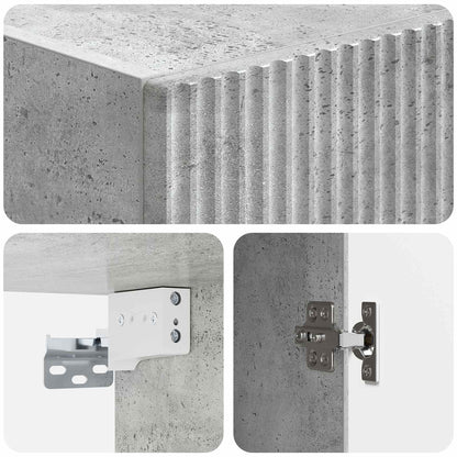 Cabinet Set 2 pcs Concrete Grey 33 x 34.5 x 87 cm