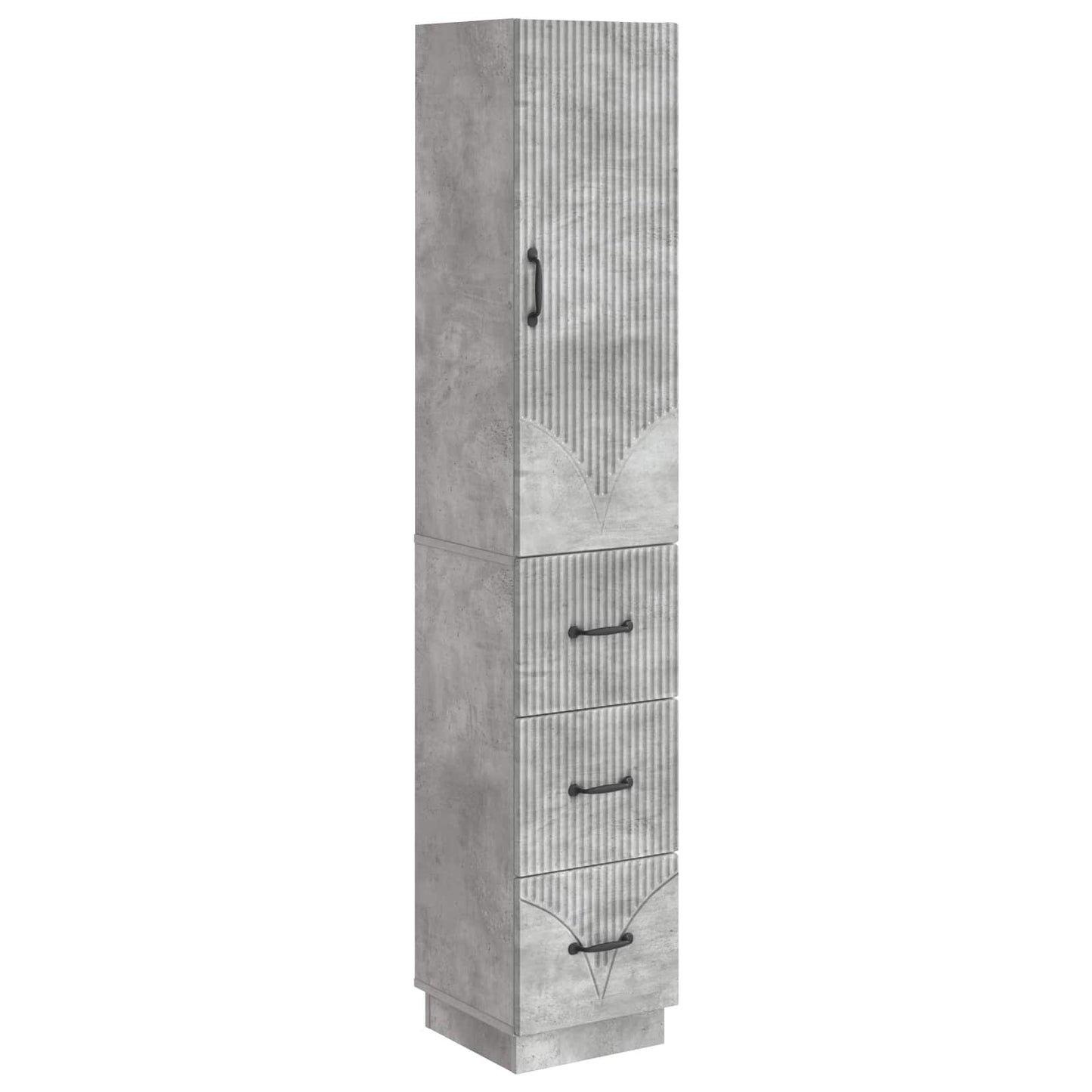 Cabinet Set 2 pcs Concrete Grey 33 x 34.5 x 87 cm