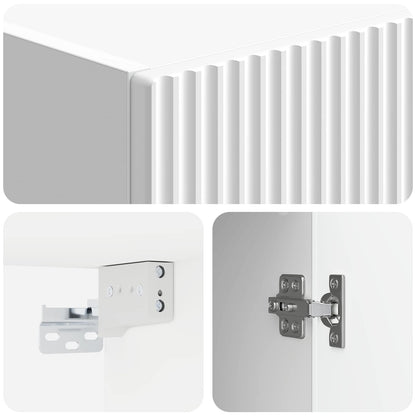 Cabinet Set 2 pcs High Gloss White 33 x 34.5 x 87 cm