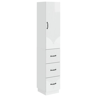 Cabinet Set 2 pcs High Gloss White 33 x 34.5 x 87 cm