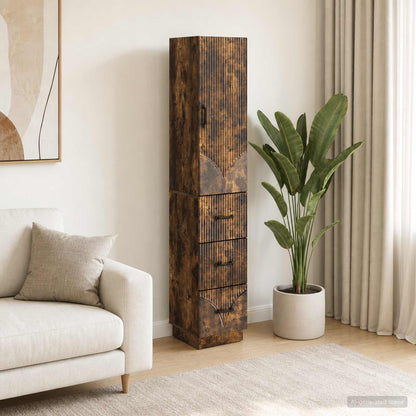 Cabinet Set 2 pcs 33 x 34.5 x 87 cm Engineered Wood Smoked Oak