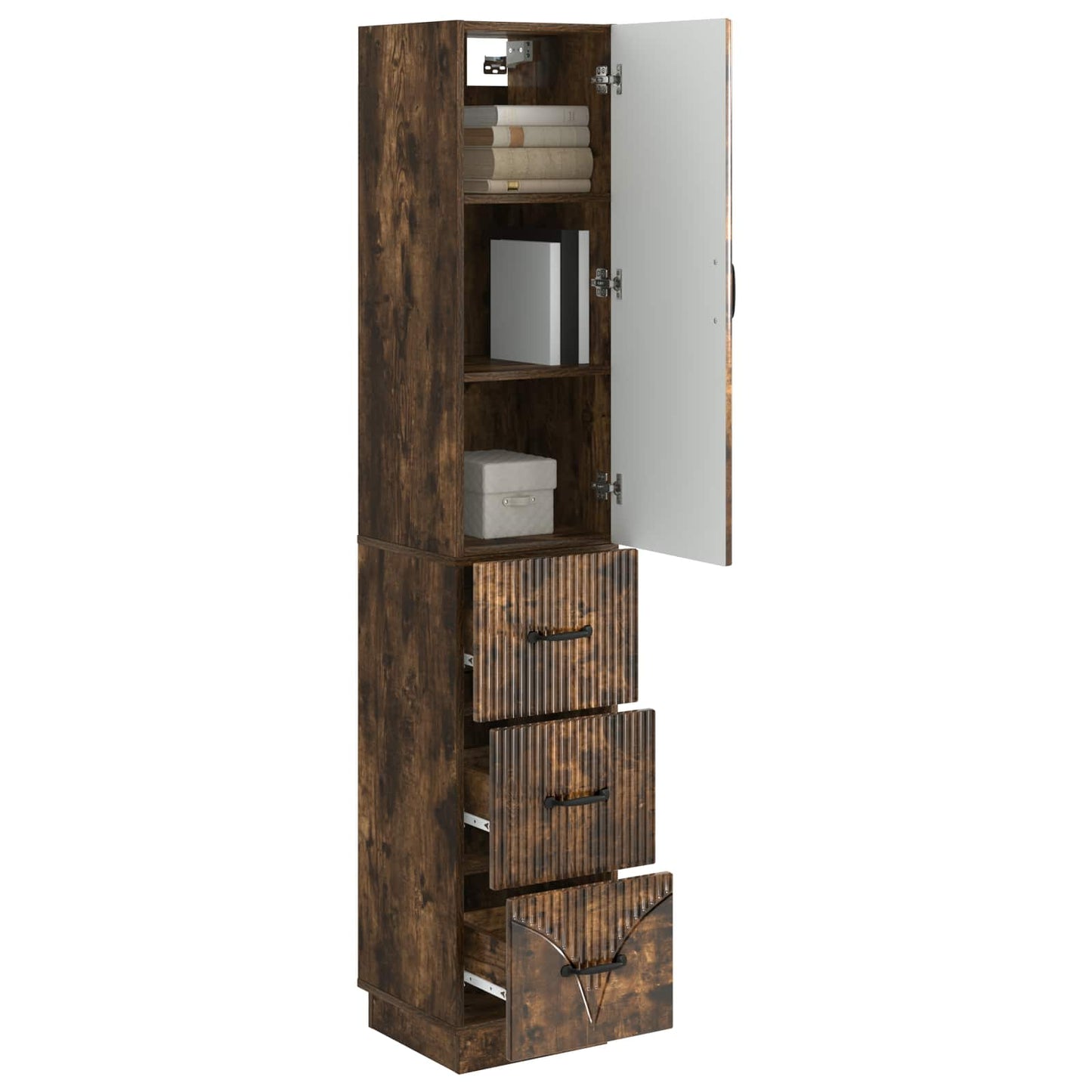 Cabinet Set 2 pcs 33 x 34.5 x 87 cm Engineered Wood Smoked Oak
