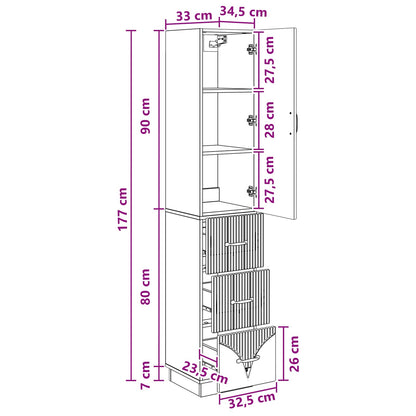 Cabinet Set 2 pcs 33 x 34.5 x 87 cm Engineered Wood Smoked Oak