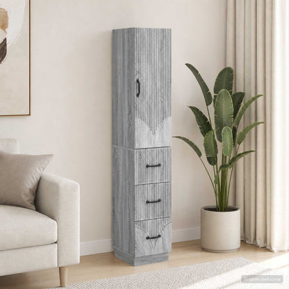 Cabinet Set 2 pcs 33 x 34.5 x 87 cm Engineered Wood Grey Sonoma