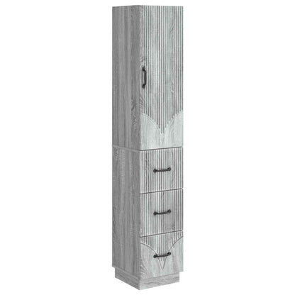 Cabinet Set 2 pcs 33 x 34.5 x 87 cm Engineered Wood Grey Sonoma