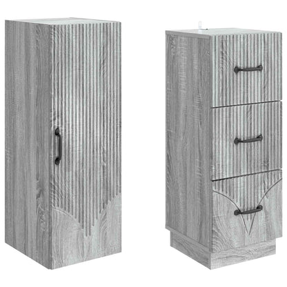 Cabinet Set 2 pcs 33 x 34.5 x 87 cm Engineered Wood Grey Sonoma