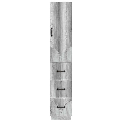 Cabinet Set 2 pcs 33 x 34.5 x 87 cm Engineered Wood Grey Sonoma