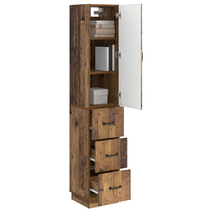 Cabinet Set 2 pcs Old Wood 33 x 34.5 x 87 cm Engineered Wood