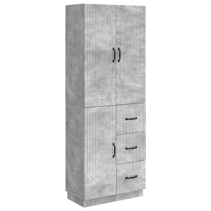 Cabinet Set 2 pcs Concrete Grey Engineered Wood