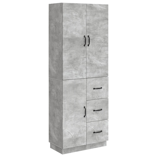 Cabinet Set 2 pcs Concrete Grey Engineered Wood