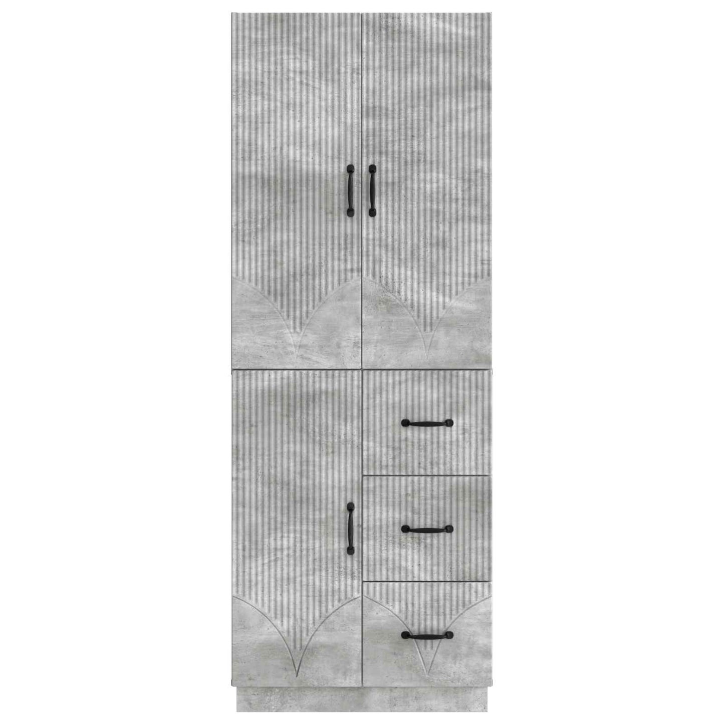 Cabinet Set 2 pcs Concrete Grey Engineered Wood