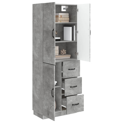 Cabinet Set 2 pcs Concrete Grey Engineered Wood