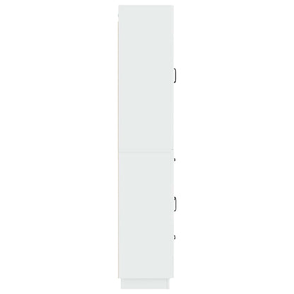 Cabinet Set 2 pcs High Gloss White Engineered Wood