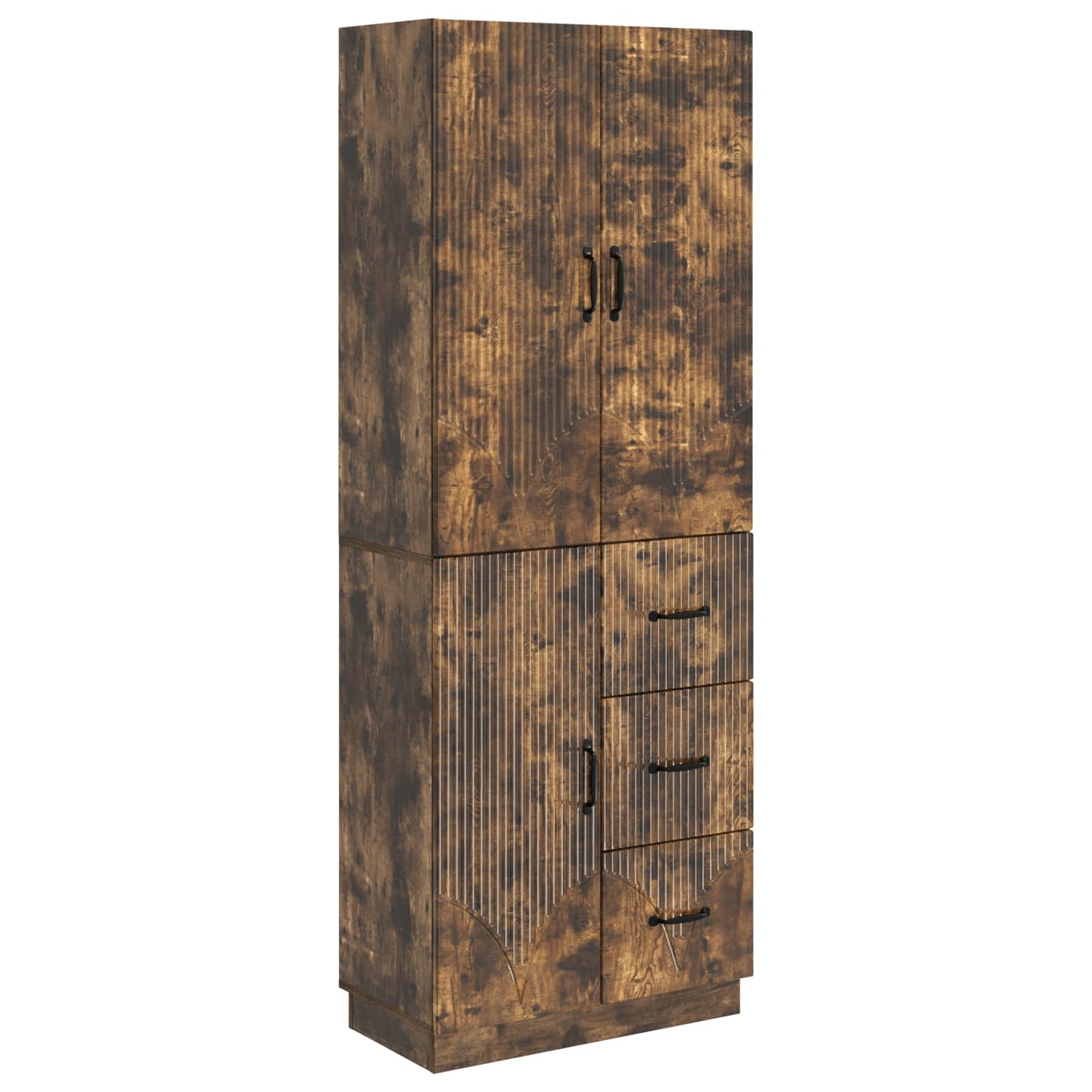 Cabinet Set 2 pcs Smoked Oak Engineered Wood