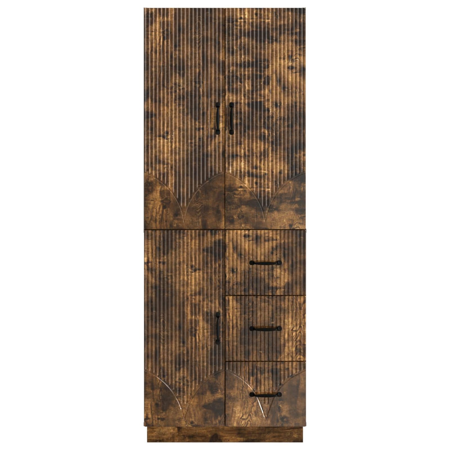 Cabinet Set 2 pcs Smoked Oak Engineered Wood