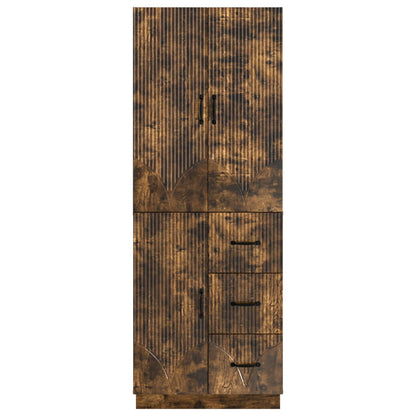 Cabinet Set 2 pcs Smoked Oak Engineered Wood
