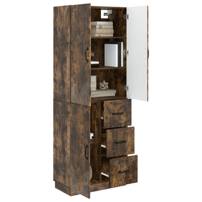 Cabinet Set 2 pcs Smoked Oak Engineered Wood
