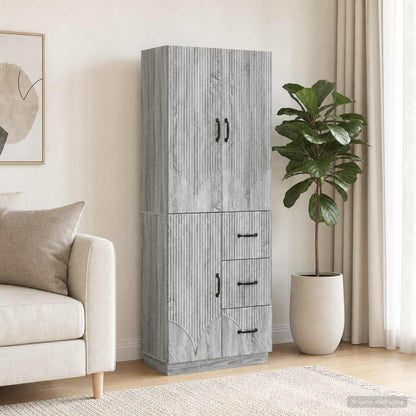 Cabinet Set 2 pcs Grey Sonoma Engineered Wood
