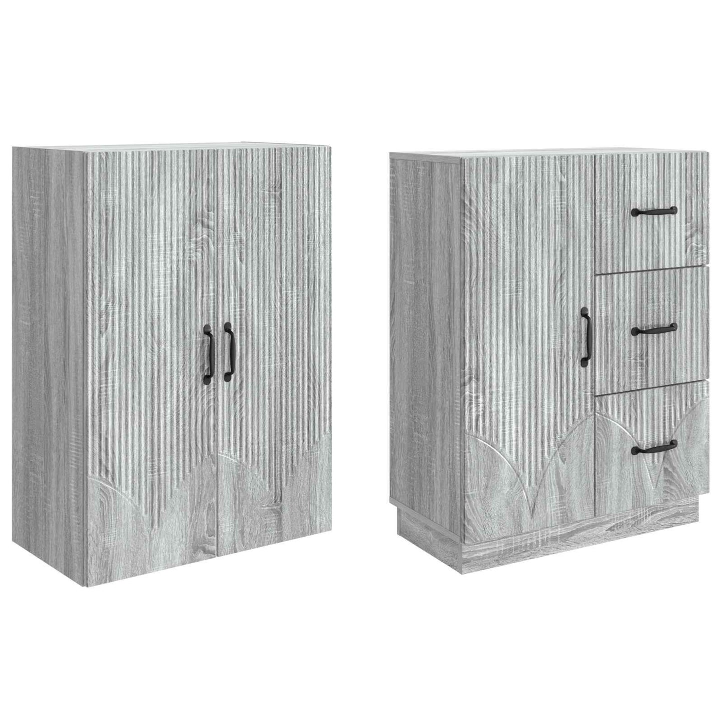 Cabinet Set 2 pcs Grey Sonoma Engineered Wood