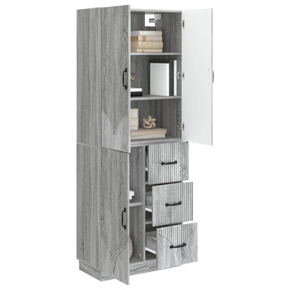 Cabinet Set 2 pcs Grey Sonoma Engineered Wood