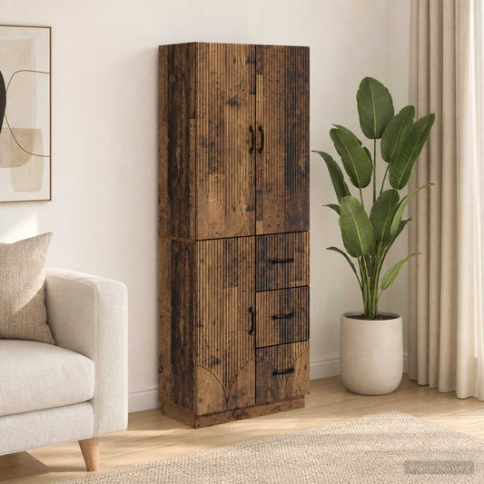 Cabinet Set 2 pcs Old Wood Engineered Wood