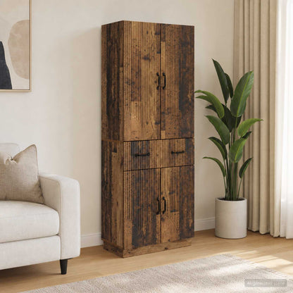 Cabinet Set 2 pcs Old Wood Engineered Wood