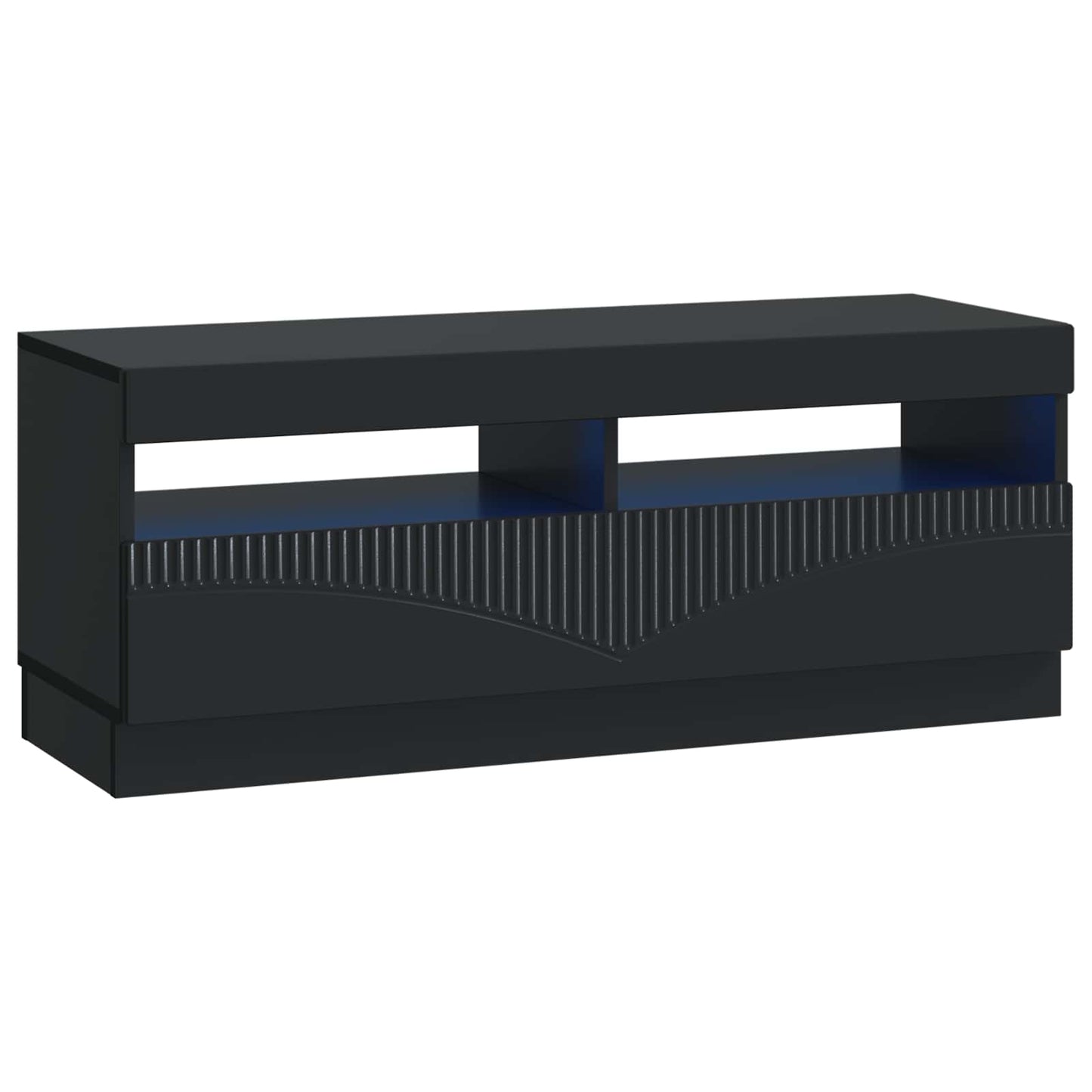5 Piece LED TV Cabinet Black Engineered Wood