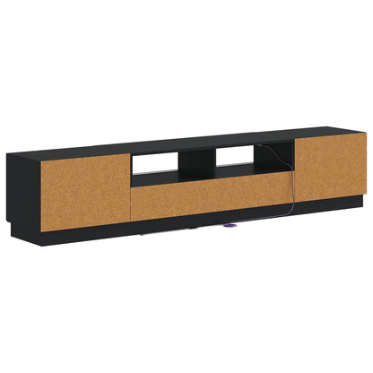 5 Piece LED TV Cabinet Black Engineered Wood