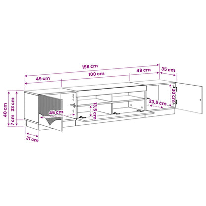 5 Piece LED TV Cabinet Black Engineered Wood