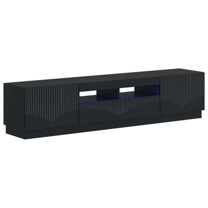 5 Piece LED TV Cabinet Black Engineered Wood