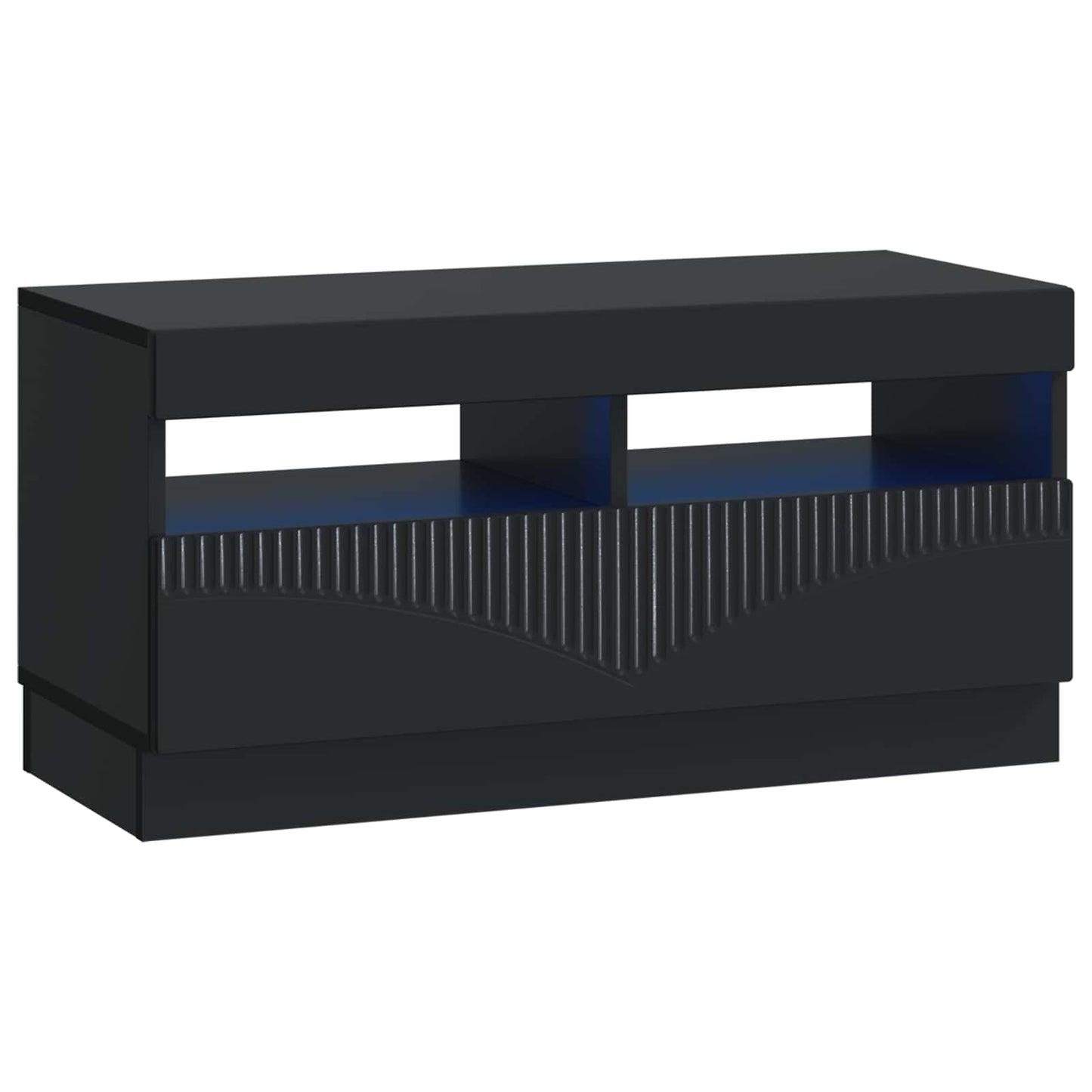 5 Piece LED TV Cabinet Black Engineered Wood