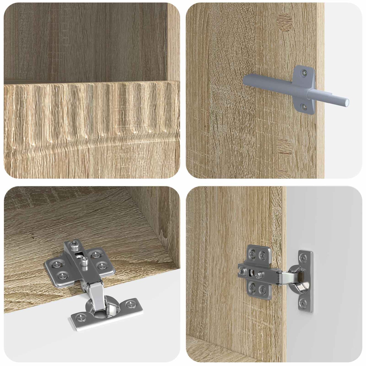 5 Piece LED TV Cabinet Sonoma Oak Engineered Wood