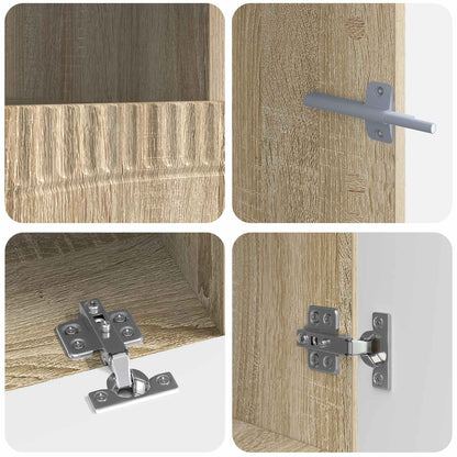 5 Piece LED TV Cabinet Sonoma Oak Engineered Wood