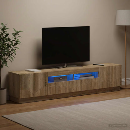 5 Piece LED TV Cabinet Sonoma Oak Engineered Wood