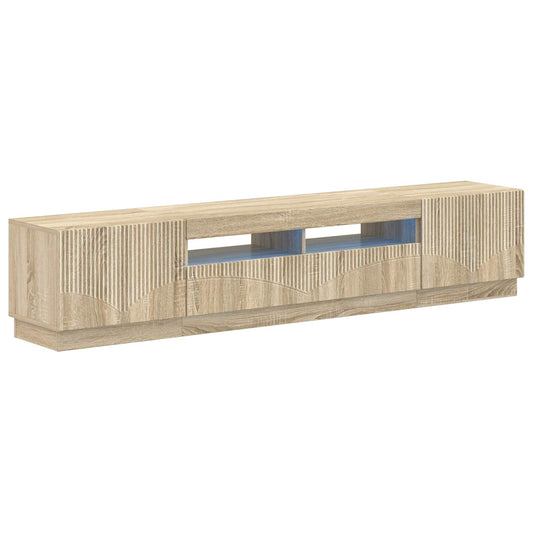 LED TV Cabinet HOORN 3 pcs Sonoma Oak Engineered Wood