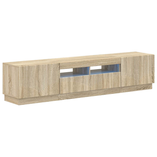 LED TV Cabinet HOORN 3 pcs Sonoma Oak Engineered Wood